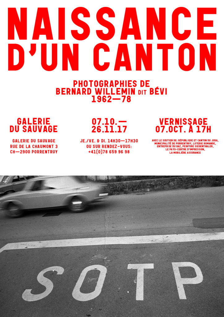 Naissance d'un canton affiche alternative - Photographies de Bernard Willemin dit Bévi - Galerie du Sauvage Porrentruy Nov 2017