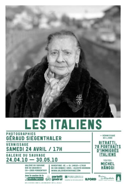 Les italiens (Ritratti) exposition de Géraud Siegenthaler à la Galerie du Sauvage