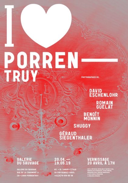 I ❤️ Porrentruy exposition de David Eschenlohr, Romain Guélat, Benoît Monnin, Shuggy, Géraud Siegenthaler à la Galerie du Sauvage